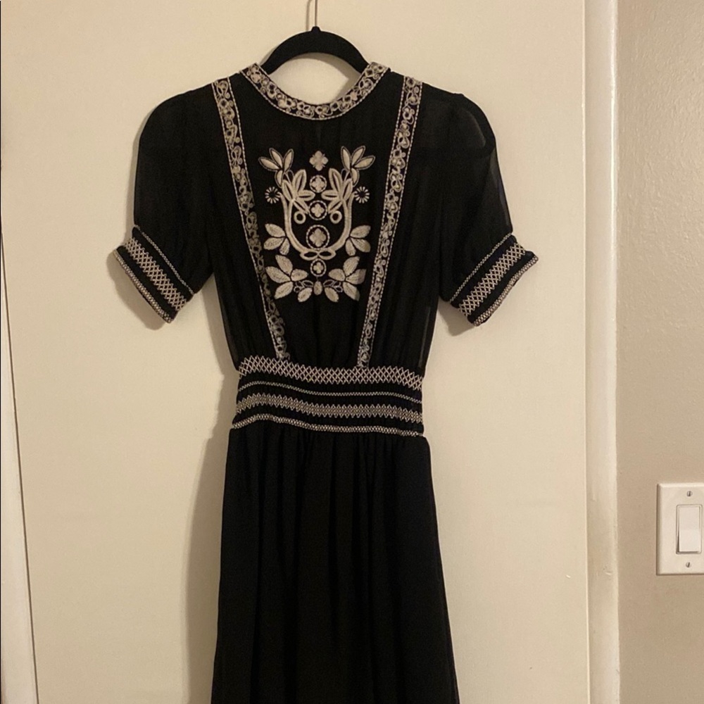 Elegant Black Embroidered Dress